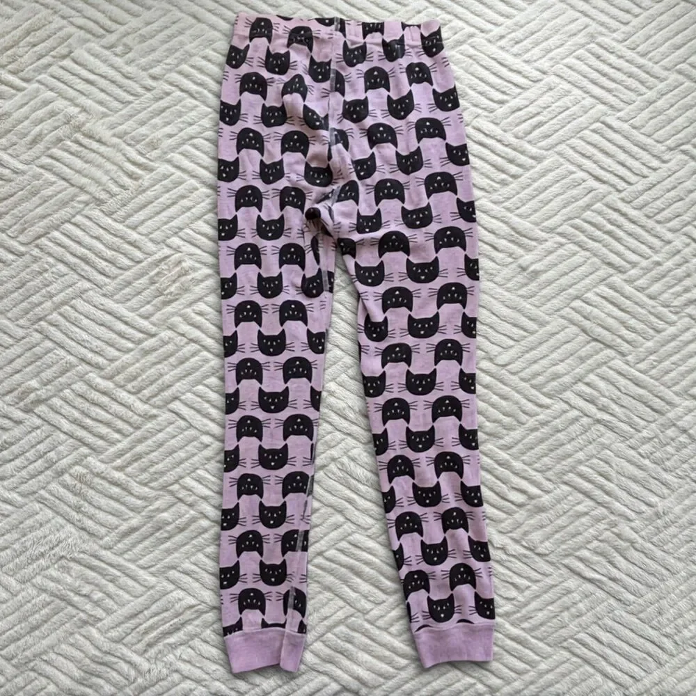 Hanna Andersson Girls Size 8 Black Cat Organic Cotton Pajama Set Pink Halloween